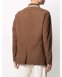Мужская коричневая замшевая куртка-рубашка от Brunello Cucinelli