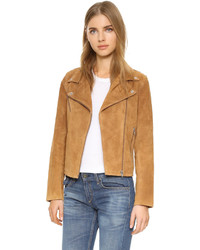 Женская коричневая замшевая куртка от Just Female