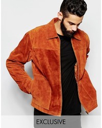 Мужская коричневая замшевая куртка от Reclaimed Vintage