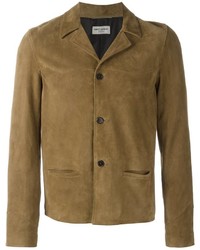 Мужская коричневая замшевая куртка от Saint Laurent