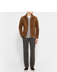 Мужская коричневая замшевая куртка от Sandro