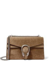 Женская коричневая замшевая сумка от Gucci