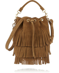 Женская коричневая замшевая сумка от Saint Laurent