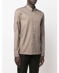Мужская коричневая классическая рубашка от Balmain