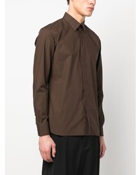 Мужская коричневая классическая рубашка от Zegna