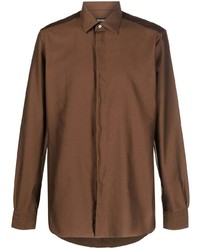 Мужская коричневая классическая рубашка от Ermenegildo Zegna
