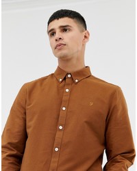 Мужская коричневая классическая рубашка от Farah