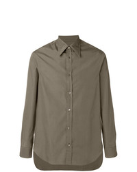 Мужская коричневая классическая рубашка от Maison Margiela