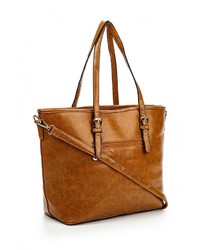 Коричневая кожаная большая сумка от Johnny