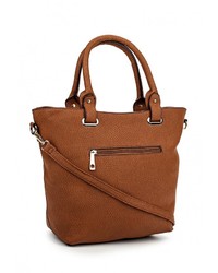 Коричневая кожаная большая сумка от Marc Johnson