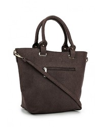 Коричневая кожаная большая сумка от Marc Johnson