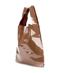 Мужская коричневая кожаная большая сумка от Maison Margiela