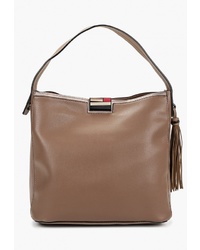 Коричневая кожаная большая сумка от Orella