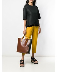 Коричневая кожаная большая сумка от Marni