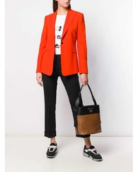 Коричневая кожаная большая сумка от Prada