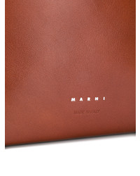 Коричневая кожаная большая сумка от Marni