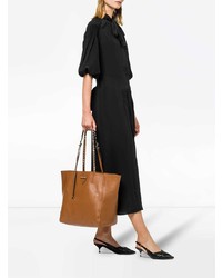 Коричневая кожаная большая сумка от Prada