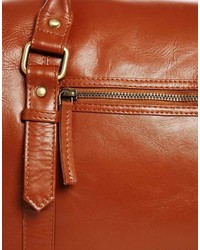 Мужская коричневая кожаная дорожная сумка от Asos