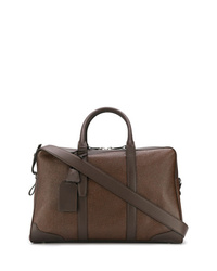 Мужская коричневая кожаная дорожная сумка от Santoni