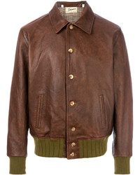 Мужская коричневая кожаная куртка от Levi's