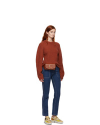 Коричневая кожаная поясная сумка от Chloé