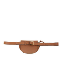 Коричневая кожаная поясная сумка от Loewe