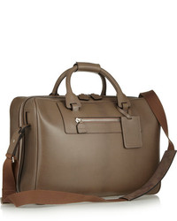 Женская коричневая кожаная спортивная сумка
