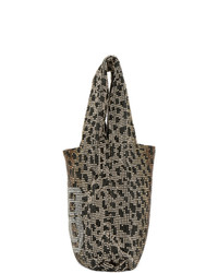 Коричневая кожаная сумка-мешок с леопардовым принтом от Alexander Wang