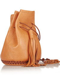 Коричневая кожаная сумка-мешок от Wendy Nichol