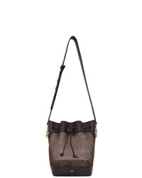Коричневая кожаная сумка-мешок от Fendi