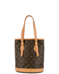 Коричневая кожаная сумка-мешок от Louis Vuitton Vintage