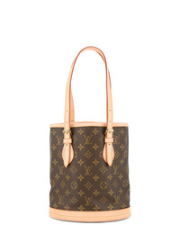 Коричневая кожаная сумка-мешок от Louis Vuitton Vintage
