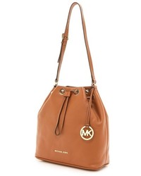 Коричневая кожаная сумка-мешок от MICHAEL Michael Kors