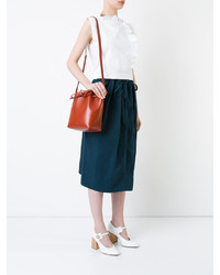 Коричневая кожаная сумка-мешок от Mansur Gavriel