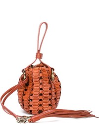 Коричневая кожаная сумка-мешок от Roberto Cavalli