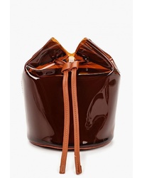 Коричневая кожаная сумка-мешок от Topshop