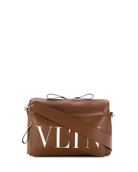 Коричневая кожаная сумка почтальона от Valentino
