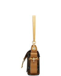 Коричневая кожаная сумка-саквояж со змеиным рисунком от Chloé