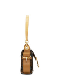Коричневая кожаная сумка-саквояж со змеиным рисунком от Chloé
