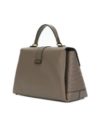 Коричневая кожаная сумка-саквояж от Bottega Veneta