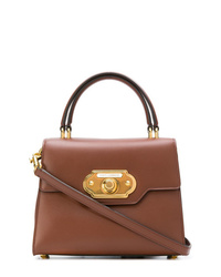 Коричневая кожаная сумка-саквояж от Dolce & Gabbana