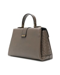 Коричневая кожаная сумка-саквояж от Bottega Veneta