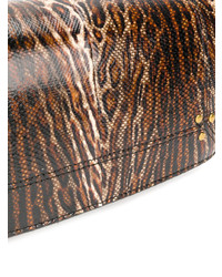 Коричневая кожаная сумка через плечо с леопардовым принтом от Jerome Dreyfuss