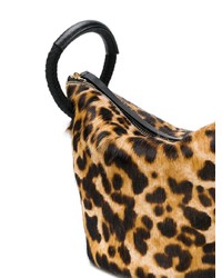 Коричневая кожаная сумка через плечо с леопардовым принтом от Ports 1961