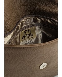 Коричневая кожаная сумка через плечо от Afina