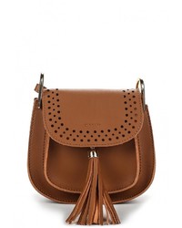 Коричневая кожаная сумка через плечо от Baggini