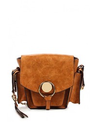 Коричневая кожаная сумка через плечо от Dispacci