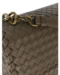 Коричневая кожаная сумка через плечо от Bottega Veneta