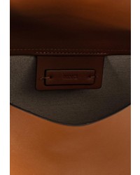 Коричневая кожаная сумка через плечо от Mango