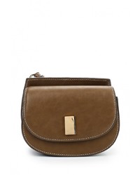 Коричневая кожаная сумка через плечо от Mango
